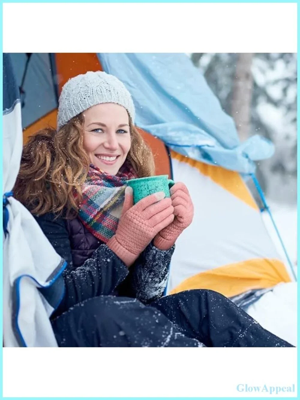 4 Pairs Touchscreen Knit Gloves for Women Winter Cold Weather with Fleece Lining